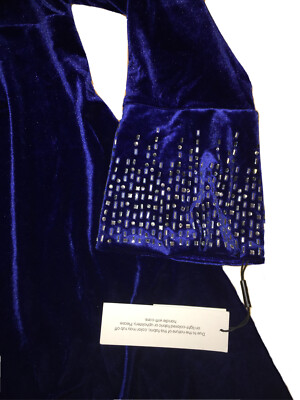 calvin klein royal blue velvet dress Calvin Klein Women's Faux-Wrap Long-Sleeve Velvet Sheath Dress