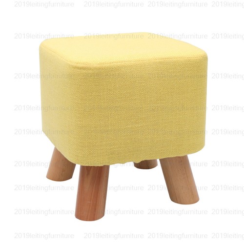 Small Wooden Footstool Footrest Pouffe Foot Stool Padded Ottoman Seat Bench - Picture 15 of 20