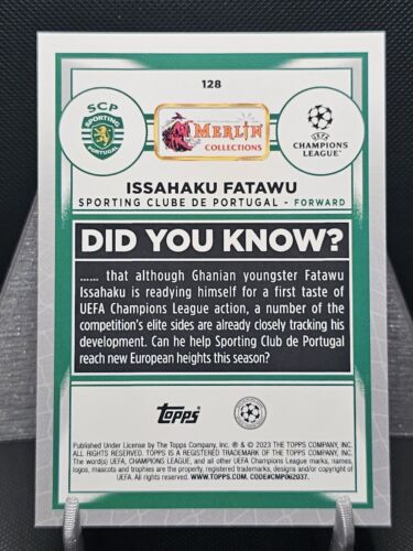 2022-23 Topps Merlin Chrome UEFA Issahaku Fatawu #28 Rookie RC Leicester City - Picture 2 of 2