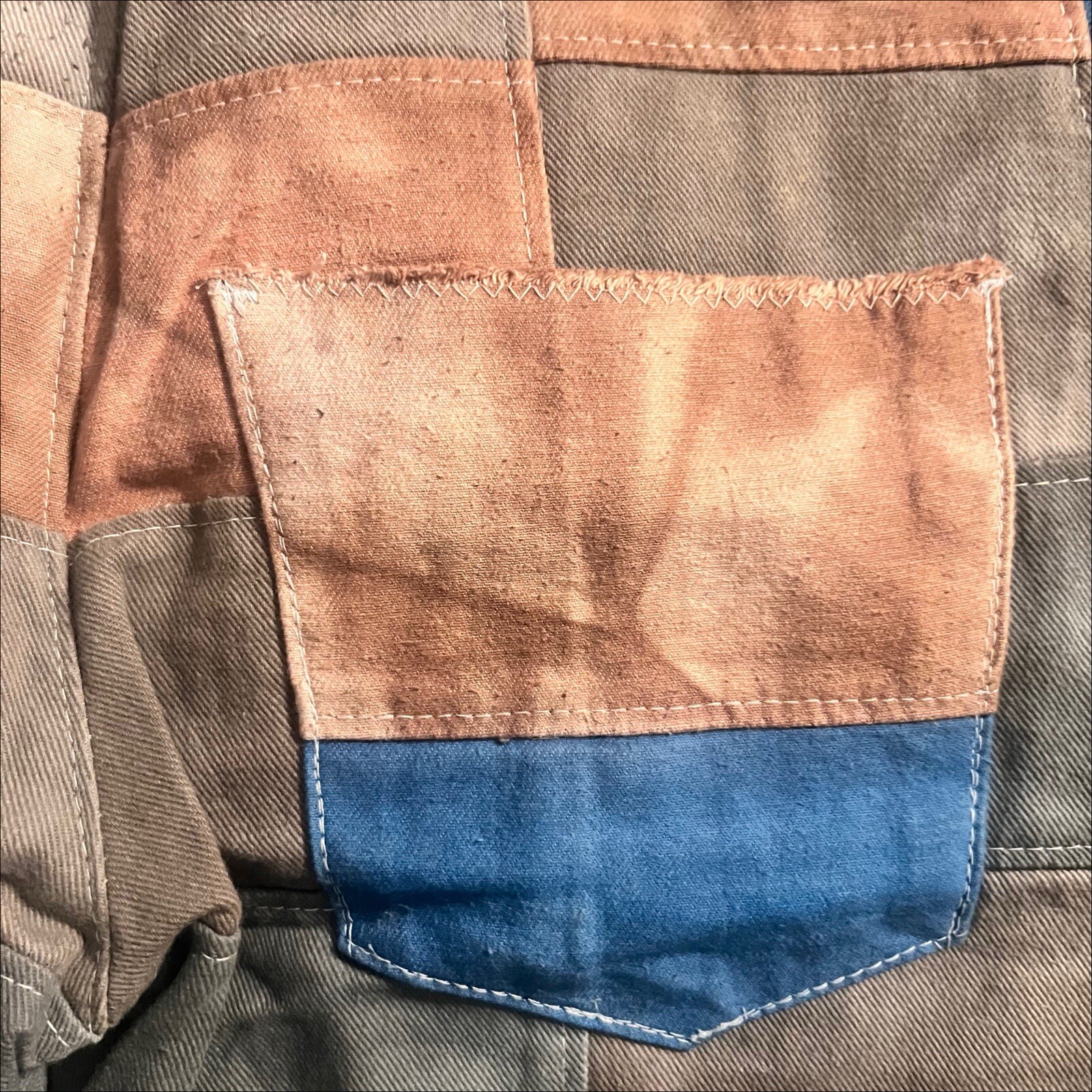 Handmade Patchwork Denim Graidient Dyed - image 3