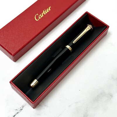 Cartier Black Gold Composite Executive Rollerball Pen Rare AD VIP