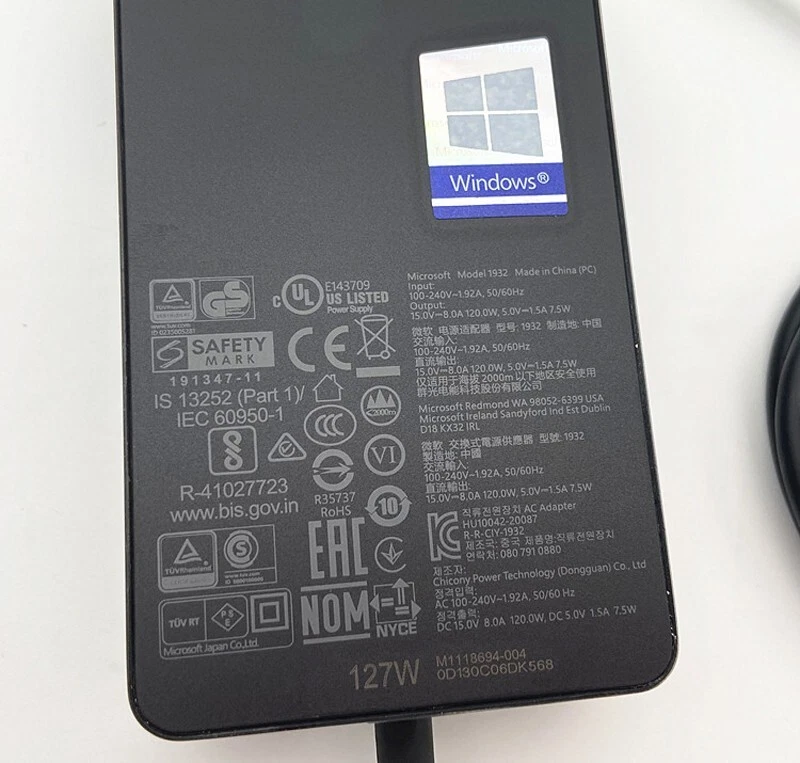 Microsoft Pro 127W Charger 15V 8A Power Adapter Model 1932 For Surface Book 3 2 - Image 4 of 4