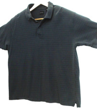 Arrow USA 1851 Men's Large 100 Cotton Casual Polo Golf Gray Linear Checks