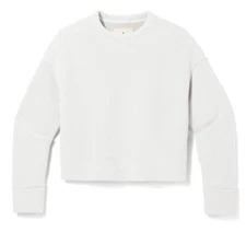 NWT 🏷️ Smartwool Recycled Terry Cropped Crew Sweatshirt Almond $140 Women’s L
