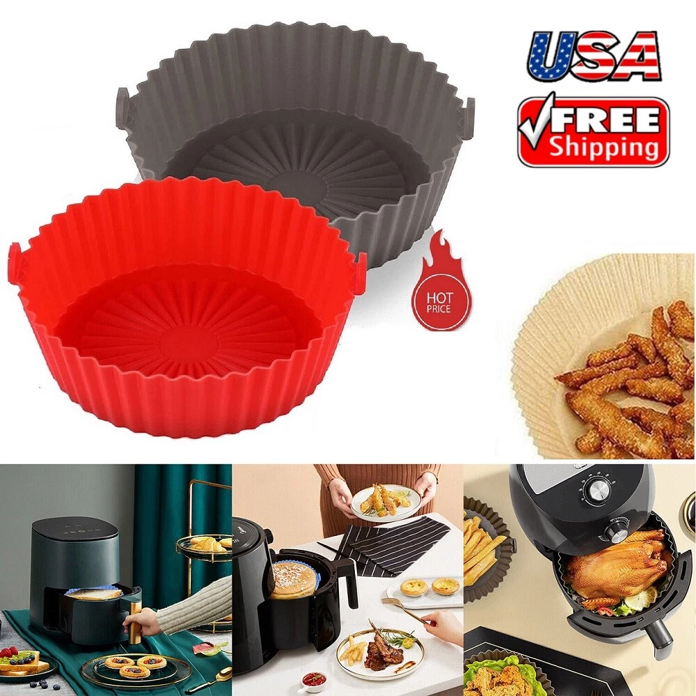 Air Fryer Silicone Pot Basket Liners Non-Stick Safe Oven Baking Tray Accessories Air Fryer Silicone Pot Basket Liners Non-Stick Safe Oven Baking Tray Accessories