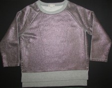 J. Crew Crewcuts Girls 100 Cotton Foil Popover Terry Sweatshirt Heather Dusk 12