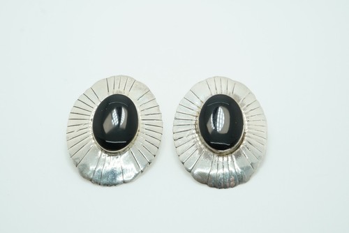 PAJ Sterling Silver Onyx Earrings