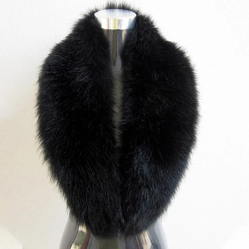 Luxury Fluffy Faux Fox Fur Fur Collar Women Thick Warm Furry Scarf - Bild 15 von 27