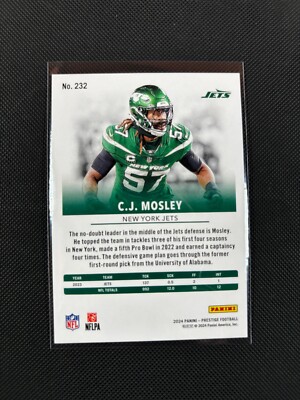 C.J. Mosley Prestige 2024 Blue Premium /299 New York Jets Trading