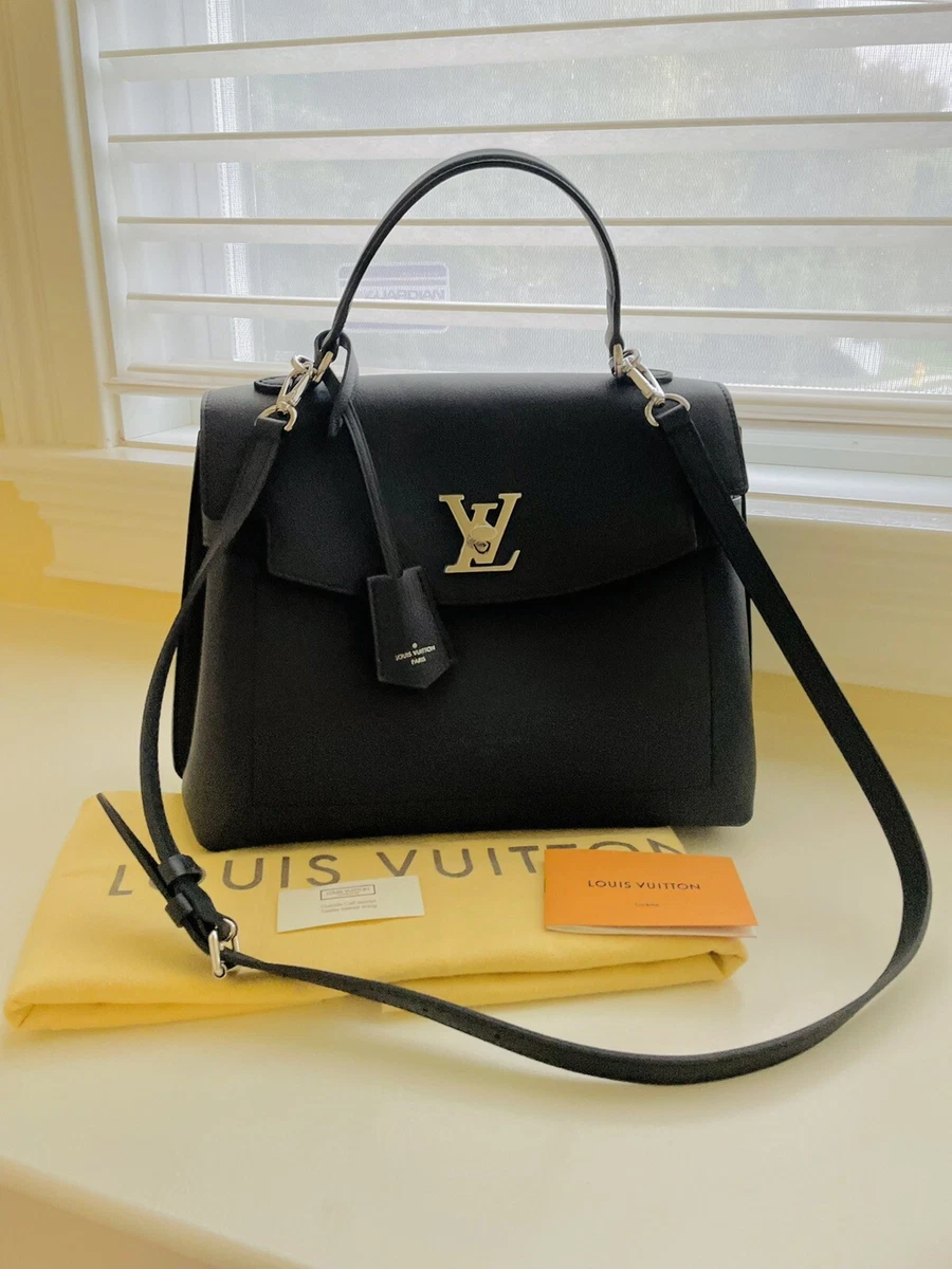 Louis Vuitton Lock me Ever MM Black Calfskin Leather NIB eBay