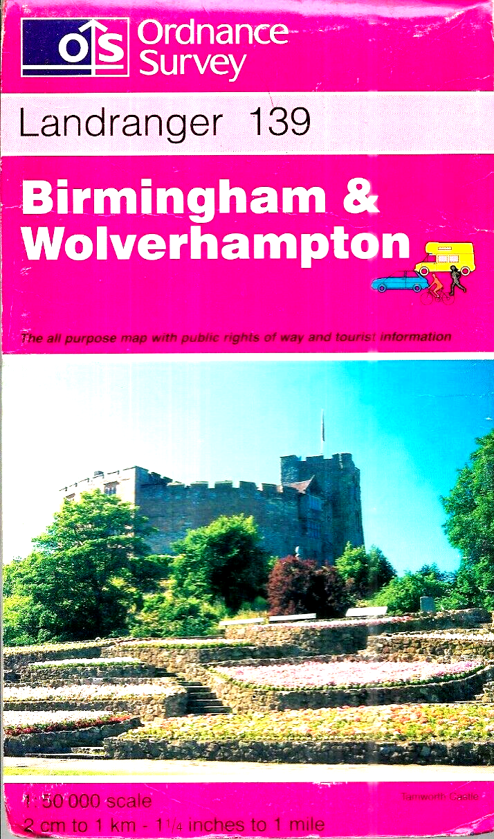Ordnance Survey Landranger Map ~ Sheet 139 ~ Birmingham & Wolverhampton ~ 1998