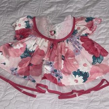 Infant Girl s Pretty Floral Print Vintage Dress, JoLene, Sz 6/9