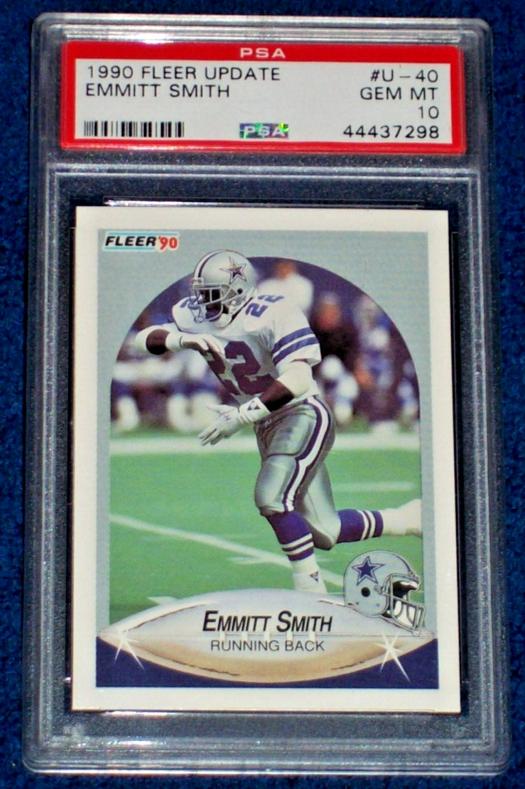 1990 Emmitt Smith rookie #U-40 Fleer Update PSA 10 Dallas Cowboys