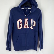 GAP Kids Zipper Front Blue Graphic Hoodie Size XXL New with tags