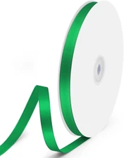 3/8" X 100 Yards Satin Ribbon - Green Silk Ribbon with Spool - Ideal for Gift Wr