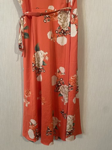 INC International Concepts Women’s Side Tie Wrap Dress Floral Satin Size Large - Picture 7 of 11