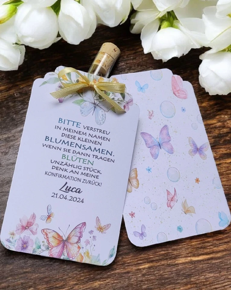 Blumensamen-Anhänger – Individuelles Geschenk für Hochzeit, Taufe & mehr - Bild 2 von 4