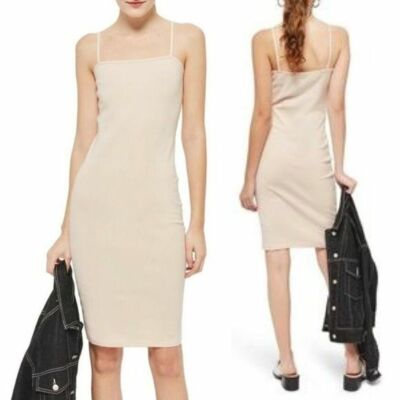 basic strappy cami bodycon dress TOPSHOP Womens Size 6 Tunic Nude Cotton Layer $25 1758 Style:EP09890SL Sleeve Style_Butterfly Sleeves Do Not Iron Sophie Customized Sky Blue