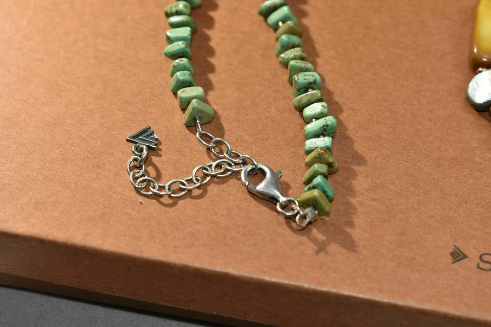 Silpada Howlite Shell Pearl Sterling Silver Necklace N1786  Retired - Image 2 of 4