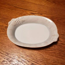 Grestel stoneware baking/serving dish grape apple pear design