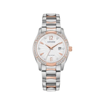 Citizen Eco-Drive Ladies Silhouette Crystal Two-Tone SS Watch - EW2576-51A