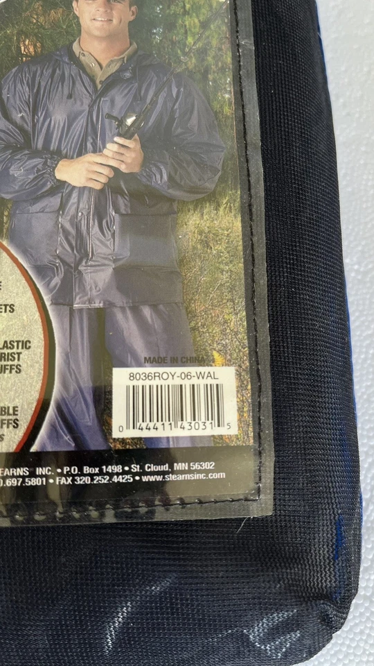 Stearns Adult 2 Piece PVC Rainsuit 2XL Royal Blue - Image 3 of 4