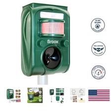 Waterproof Ultrasonic Animal Repellent with Solar Power & Motion Sensing