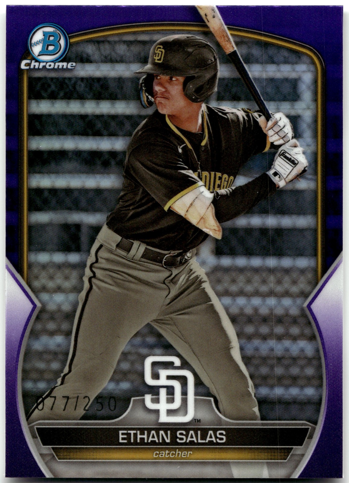 2023 Bowman Draft #BDC-1 Ethan Salas Chrome Purple Refractor #077/250
