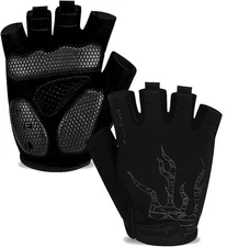 Cycling Gloves for Men Women 5MM Gel Pad Anti-Slip Half Finger - L