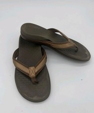 VIONIC Womens 7 Tide II Bronze Metallic Flip Flops Sandals Orthotic Arch Support