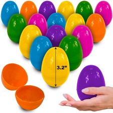 50 Pack - Plastic Easter Eggs Empty 3.2  Large Plastic Eggs Fillable for East...