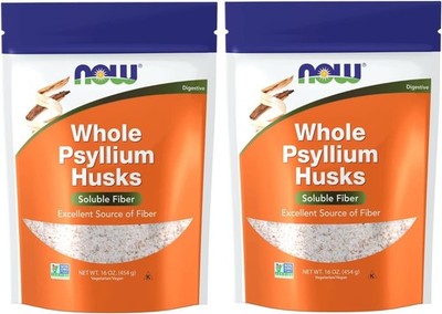 (Pack of 2 )Now Foods Whole Psyllium Husk, 16 oz.