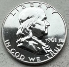 1961 Proof Franklin Half Dollar 90% Silver-INV#8831