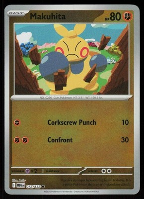 Makuhita 072/132 Common Mega Evolution Pokemon Reverse Holo Near Mint