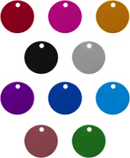 , Pet ID Tag Colorful Blank Round Double Sided Pets ID Tag Name Phone Number ID 