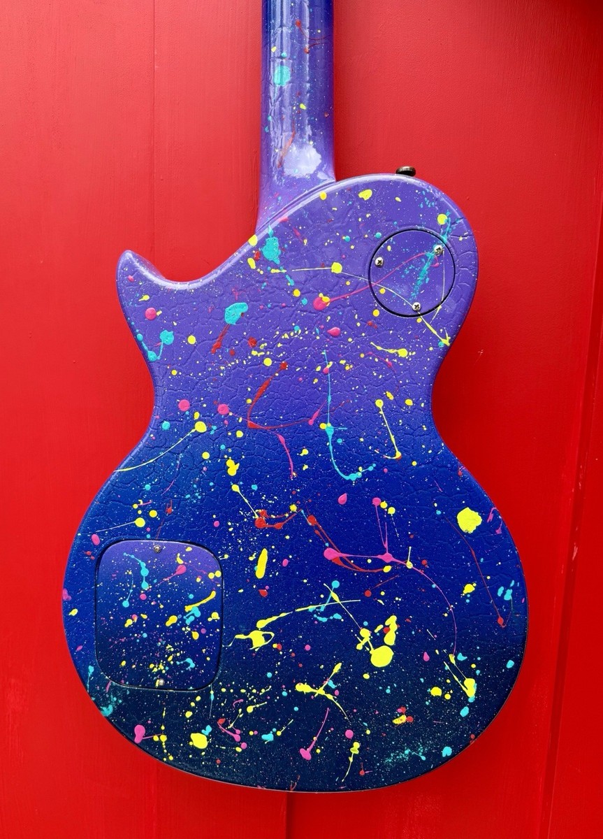 ギター LP CUSTOM model Custom Hand-painted LP Style Guitar - Blue/Purple Splatter Finish