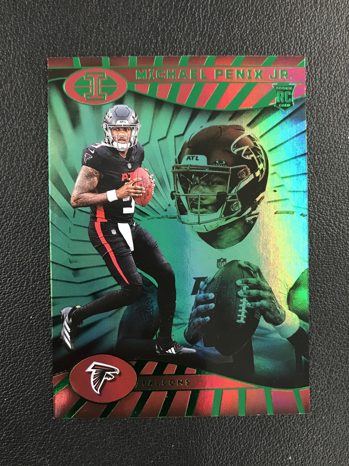 2024 Panini Illusions #4 Michael Penix Jr. Falcons Emerald Trophy Collection