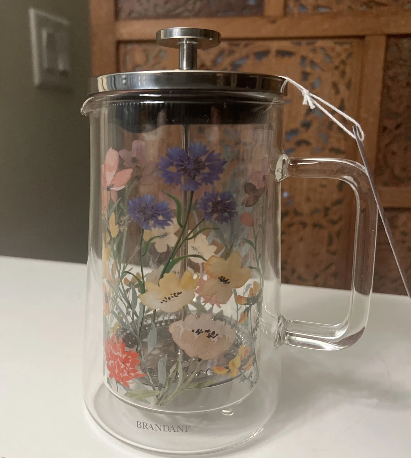 Brandani French Press Coffee Maker Glass and Stainless Steel 6 Cup Floral Rare
Opens in a new window