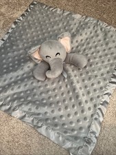 Pro Goleem Elephant Lovey Security Blanket Gray Pink Ear Soft Plush Animal Satin