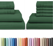 Emerald Green Queen Bed Sheets Set - 4 6 Piece Collection by