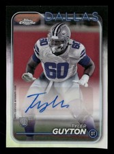2024 Topps Chrome Tyler Guyton #RA-TGU Rookie Autos Auto Dallas Cowboys TV2259
