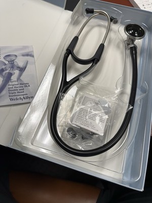 Welch Allyn Harvey DLX 2 Heads Stethoscope Black 28-inch (71cm) 5079-325