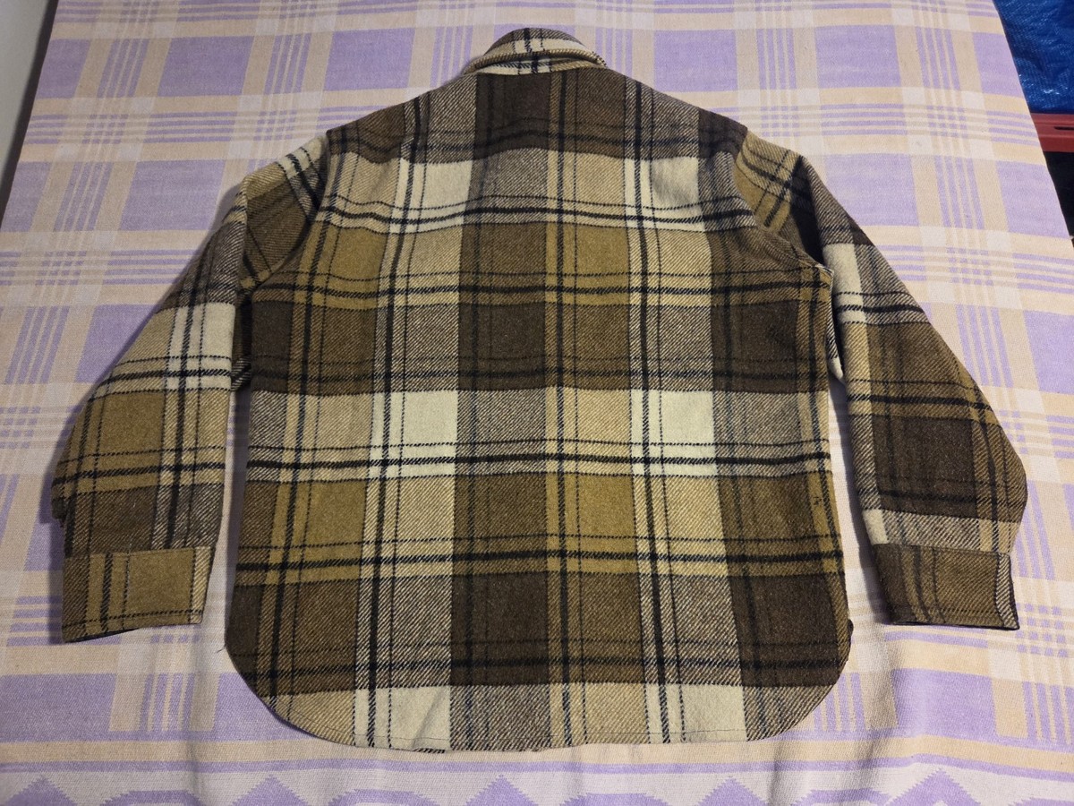 Vintage 50s Sheraton Sportswear L Thick Flannel Plaid Shirt Jacket