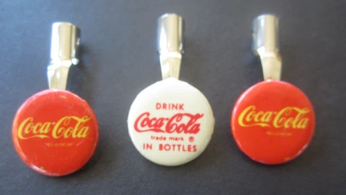 Lot of 3 Old Vintage - COCA COLA - SODA - Pencil Clips - Metal / Pocket Holder