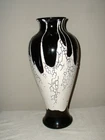 17" Royal Haeger Black & White Lava Drip Vase 493 USA