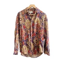 Vintage Guess by Georges Marciano Long Sleeve Shirt Men's Small Rayon Paisley
