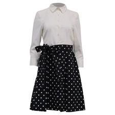 Carolina Herrera Shirt Dress With Polka Dot Skirt In Cotton Women White Size 10