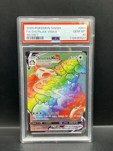Pokemon PSA 10 GEM MT Snorlax VMAX 206/202 Sword & Shield Secret Holo 2020 #0527