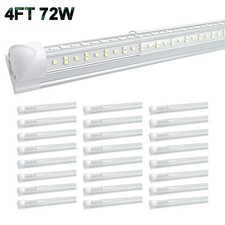 25 Pack 4 FT LED Shop Light Fixture T8 4FT LED Tube Light Bulb 4 Foot 72W 6500K
