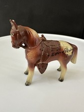 Die Cast Horse Saddle Metal Figurine Painted Western Vtg 2.25 inches JAPAN